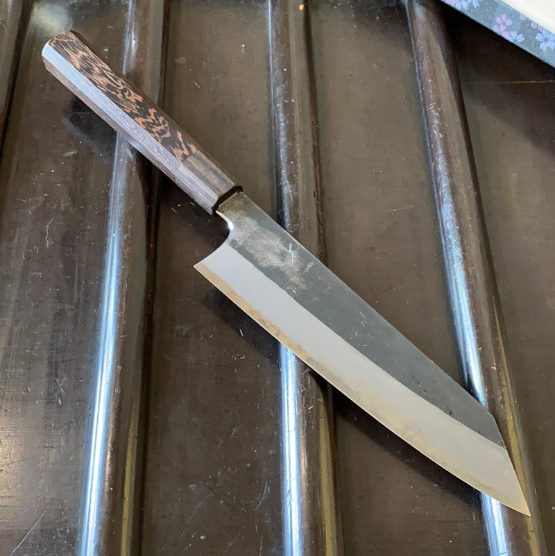 Hitohira Togashi 210mm Kiritsuke Gyuto Shirogami 2 Kurouchi Tagayasan Handle W Saya