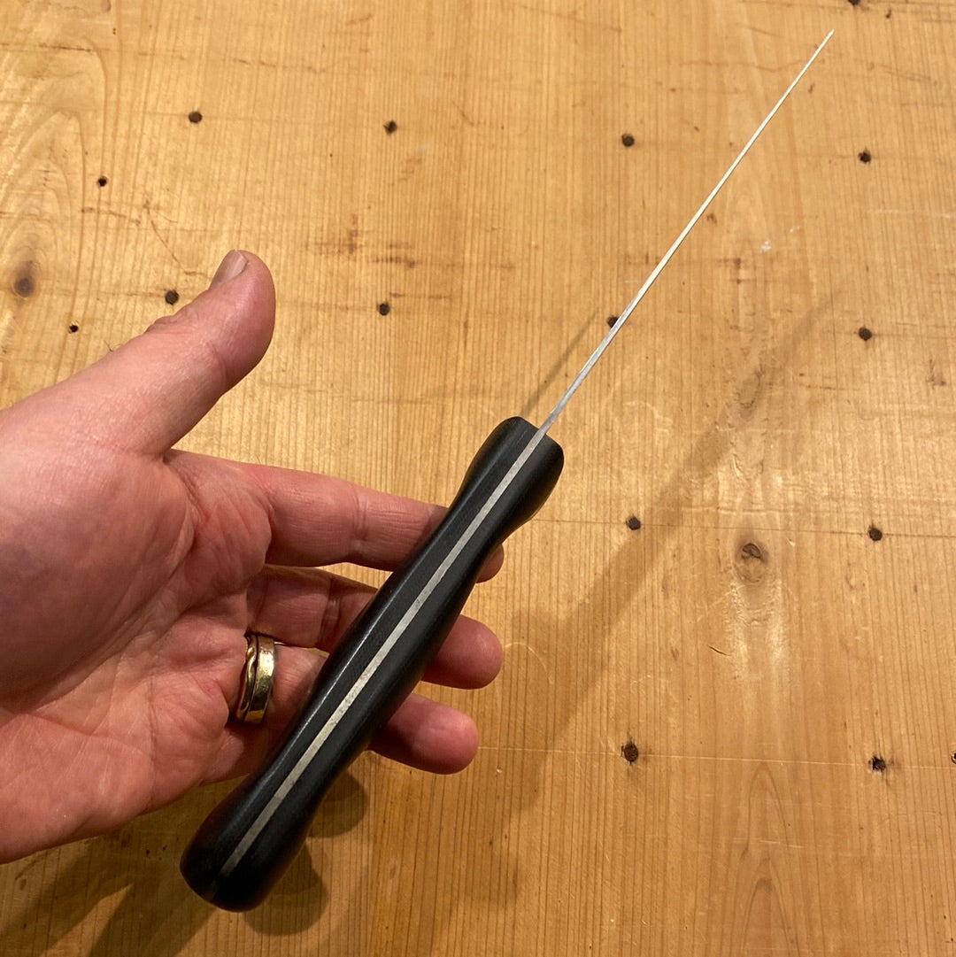 Handmade 6” Boning Knife Semi Flex Carbon Steel Linen Micarta With Sheath