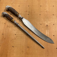 John Bagshaw & Sons Liverpool Carving Knife & Steel C. 1901