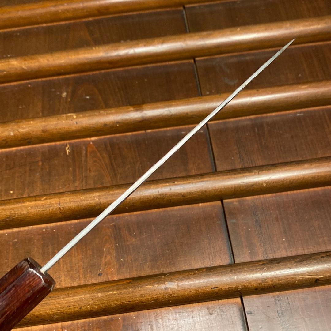 Javanese 150mm Petty Leaf Spring Steel Kurouchi Octagonal Rosewood