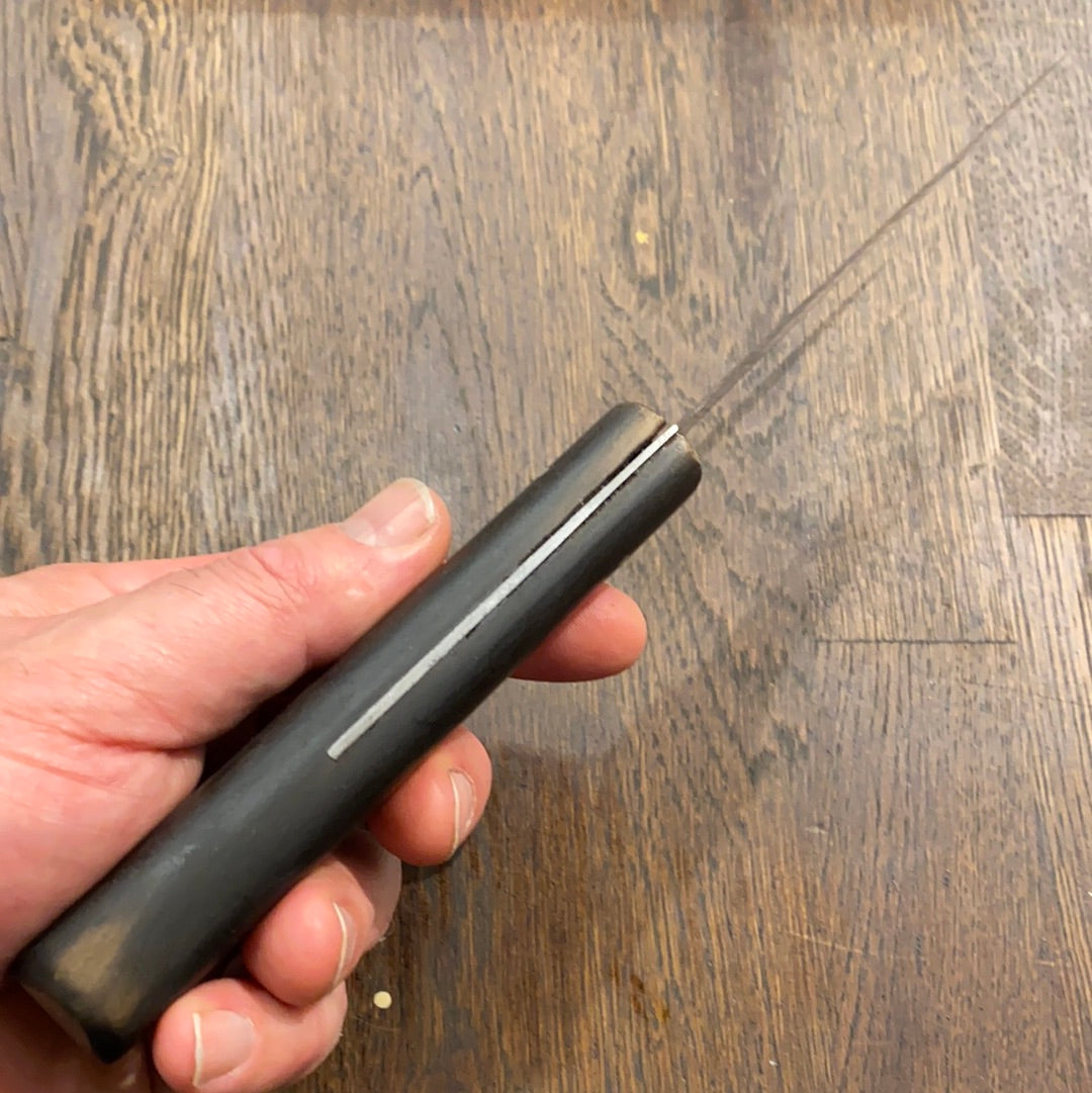 J. A. Henckels 5.25” Stiff Narrow Boning Knife Carbon Steel Walnut 3 Pins & Rivet 1950’s?