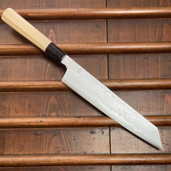 Sakai Kikumori Kikuzuki Uzu 240mm Kiritsuke Gyuto Aogami 1 with Saya