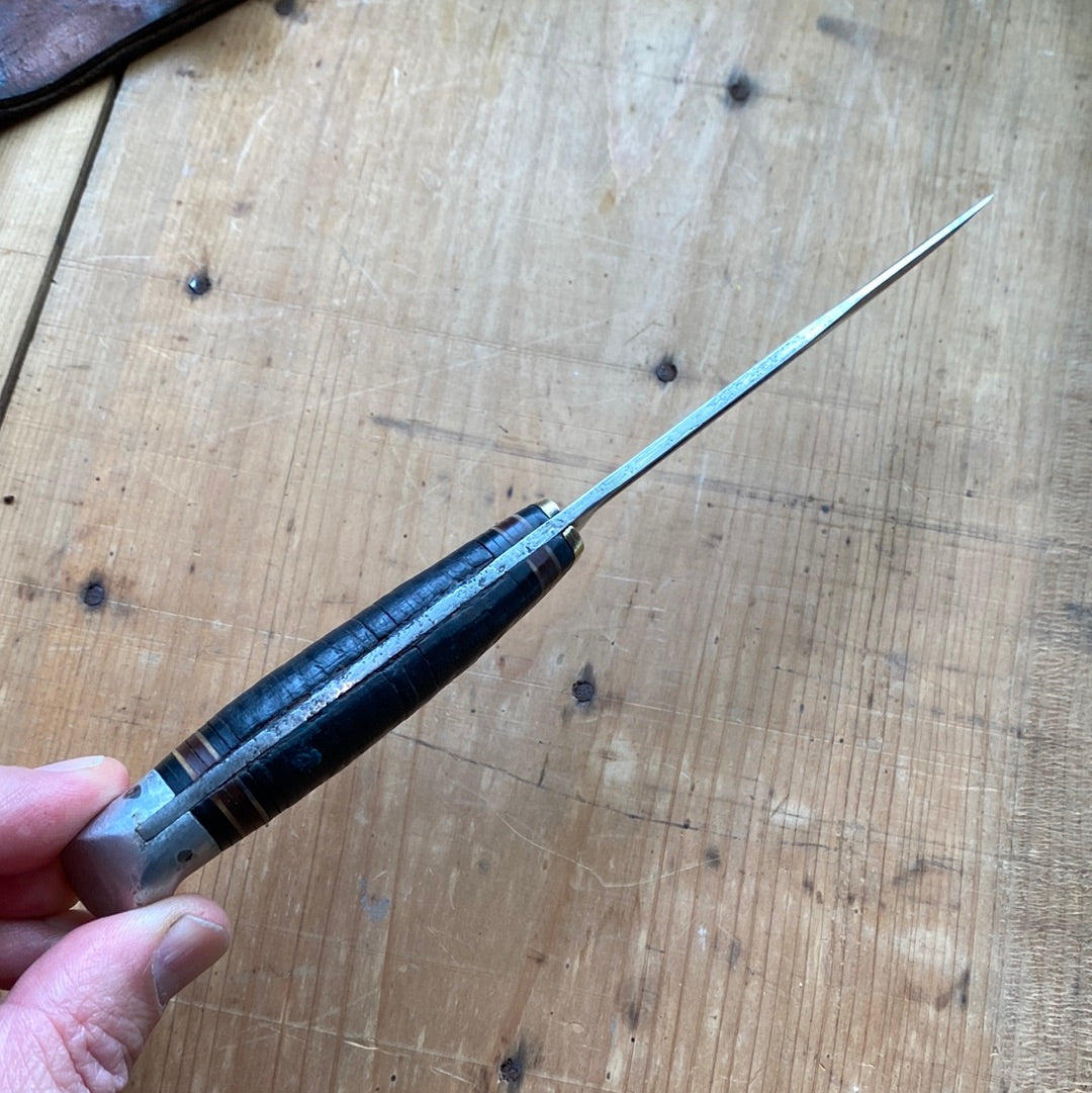 Western 4.25” Bird & Trout Fixed Blade Knife Boulder Colo. L48AGB 1950’s-60’s