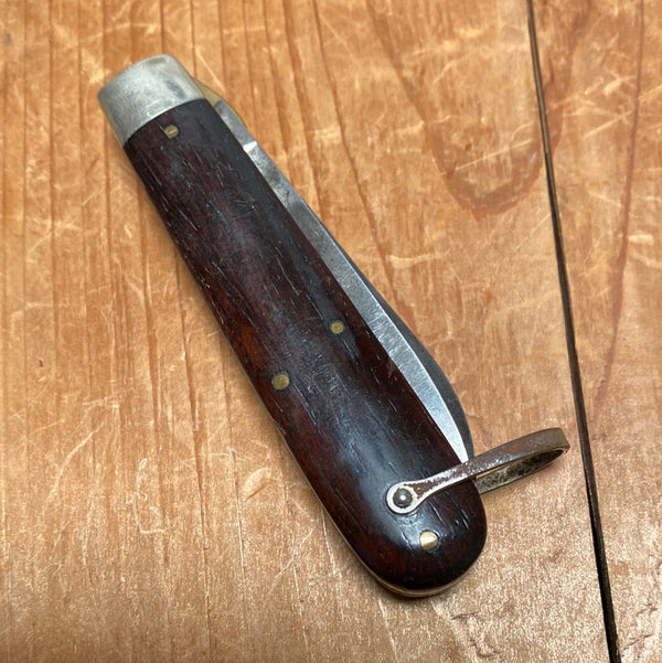 Schrade Walden 3.75” Electricians Knife Bow Tie Shield & Rosewood 1946-73