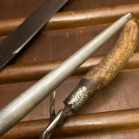 American Cutlery Co 3pc Carving Set Carbon Steel Stag c1900-1920
