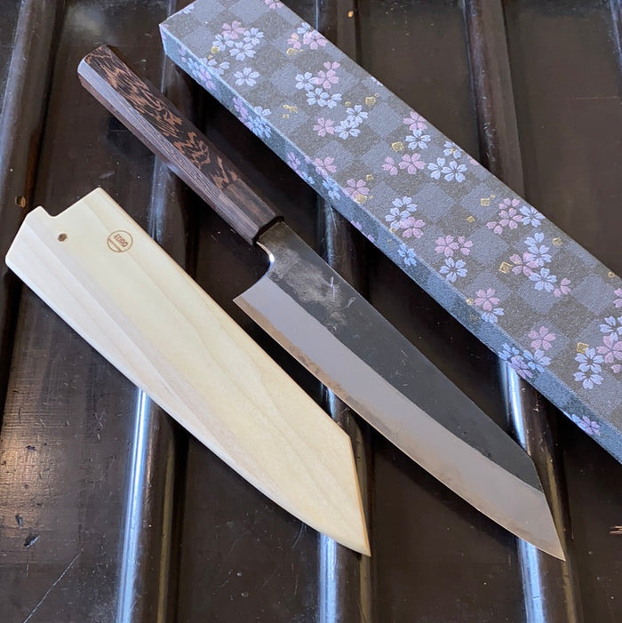 Hitohira Togashi 210mm Kiritsuke Gyuto Shirogami 2 Kurouchi Tagayasan Handle W Saya
