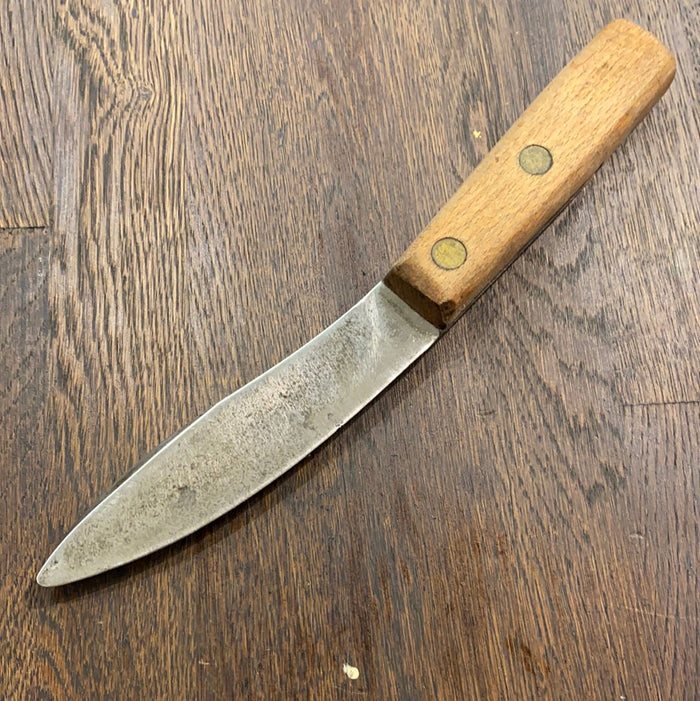 Village Blacksmith 5” Carbon Steel Skinning Knife Beech Handle 1930’s