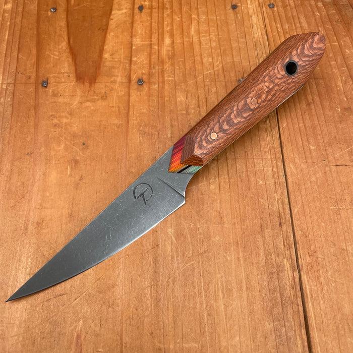 Alma Knife Co. Paring Knife AEB-L - Leopardwood/ Mexican Blanket Micarta Handle