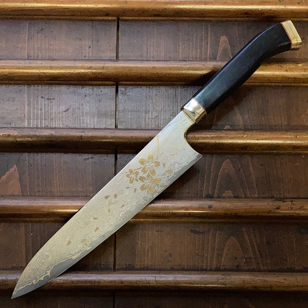 Hitohira Uki Sakura 240mm Gyuto Damascus Ebony Handle(Fusion)