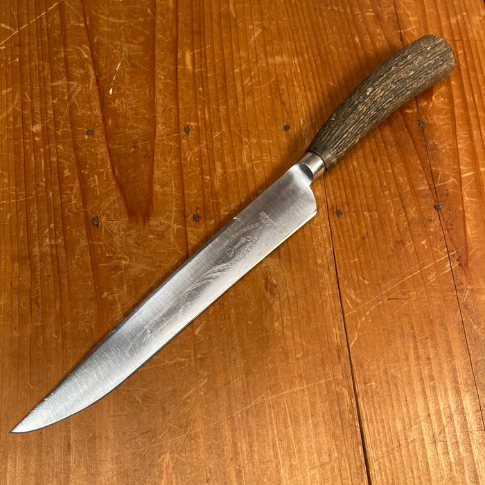 Jonathan Crookes Firth Stainless 8" Slicer Heart & Pistol Horn Handle 1920's-50's?