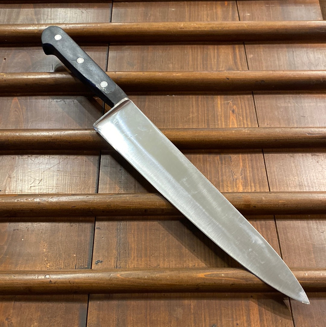 Unmarked Sabatier 10” Chef Knife Carbon Steel 1970s-80s