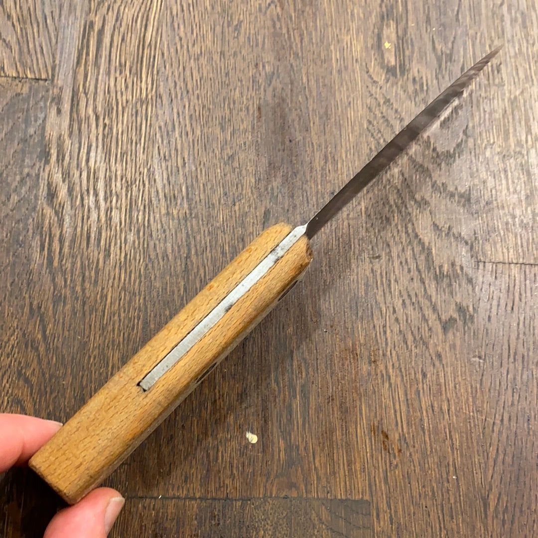 Village Blacksmith 5” Carbon Steel Skinning Knife Beech Handle 1930’s