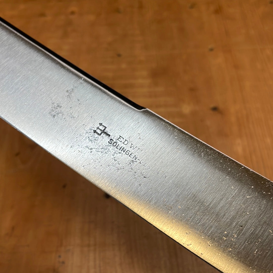 Ed Wusthof 11" Bullnose Scimitar Carbon Steel Ebony Solingen 1890s-1920s