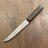 Unmarked 6” Boning Knife Wide Stiff Carbon Steel Custom Handle