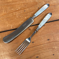 Fein Stahl Buckels Table Knife & Fork Hand Ground Mother of Pearl 1900-1920's?
