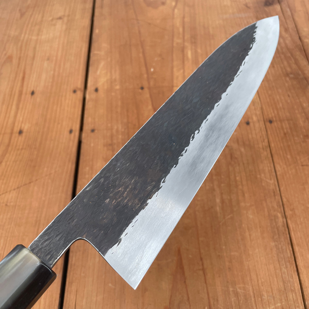 Isamitsu 240mm Gyuto Stainless Clad Shirogami 1 Kurouchi Taihei Zebrawood Handle