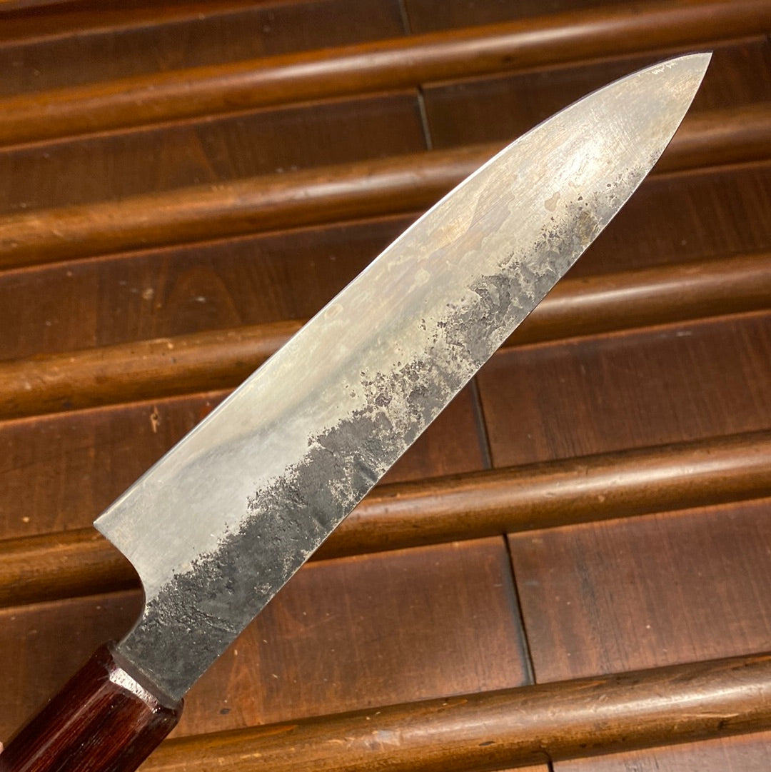 Javanese 150mm Petty Leaf Spring Steel Kurouchi Octagonal Rosewood