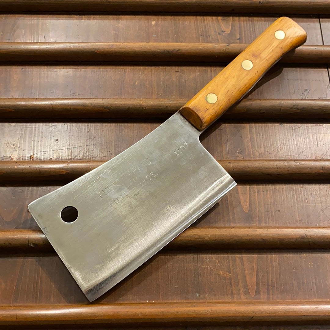 Fulton Brand Foster Bros 7” Cleaver 1107 Solid Carbon Steel 1940’s-50’s