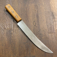 Unmarked 10” Scimitar Carbon Steel Beechwood American 1930’s-60’s