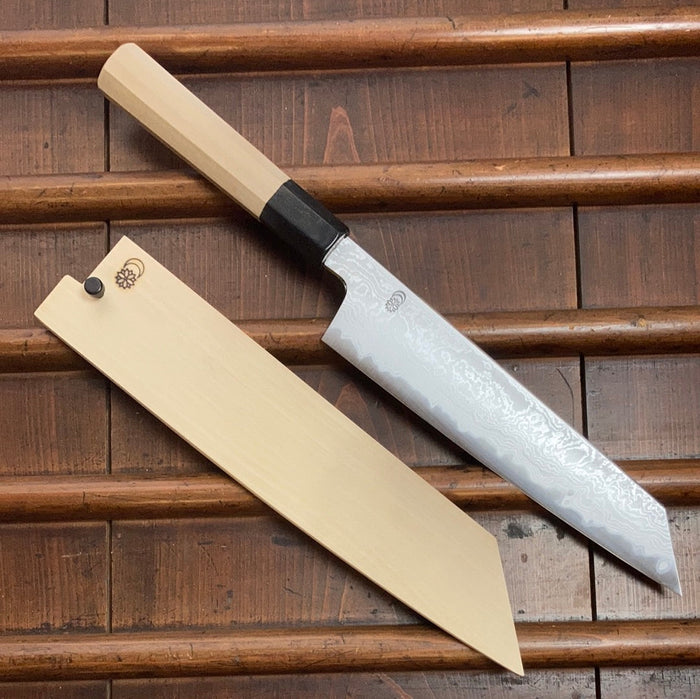 Sakai Kikumori Kikuzuki Uzu 210mm Kiritsuke Gyuto Aogami 1 with Saya