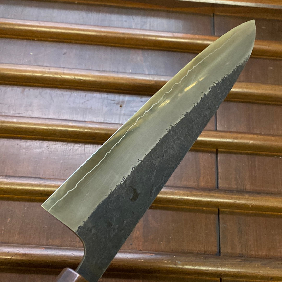 Konosuke Madei Sumiiro 240mm Gyuto SLD Kurouchi Nashiji - by Nihei - Blonde Horn