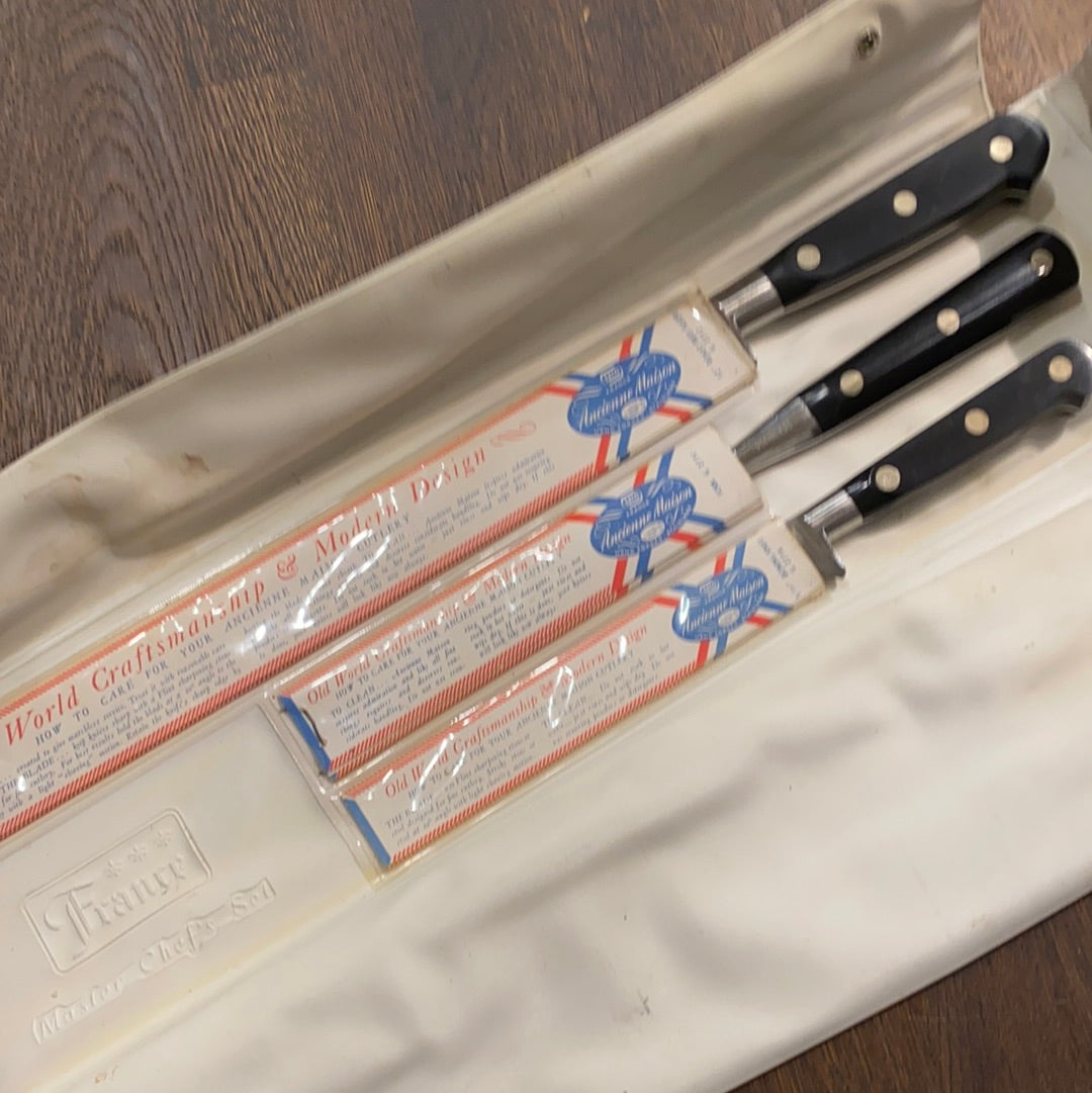 Sabatier Trumpet Ancienne Maison Carving Set Forged Stainless 1950s