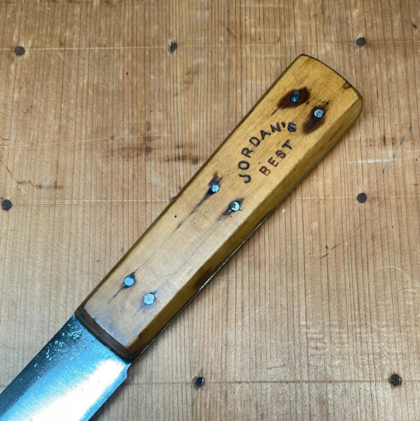 A J Jordan 10" Butcher Scimitar Double Shear Steel Boxwood is 1871-1926