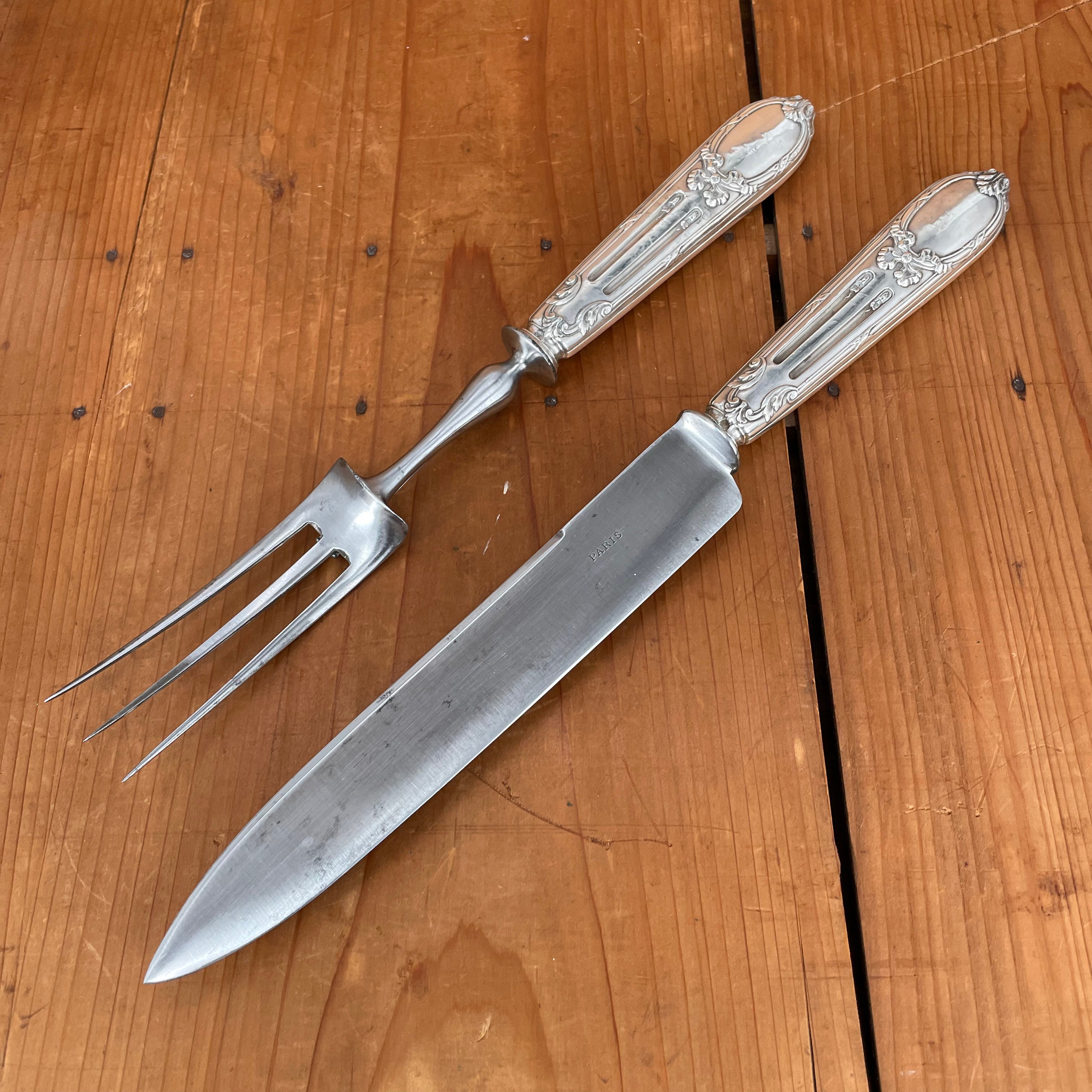 Antique Paris Carving Set Silver in Box – Bernal Cutlery