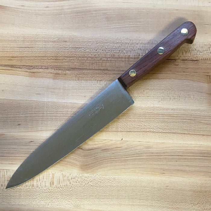 K Sabatier New Old Stock 8" Plate-Semelle Chef Hand Forged Carbon Steel Rosewood Handle