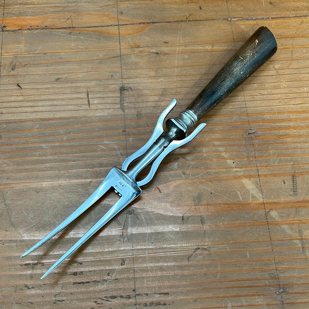J A Henckels Carving Fork Carbon Steel Horn 1900-1950 – Bernal Cutlery