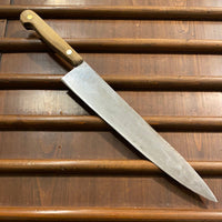 Unmarked 11.75” Chef Knife Carbon Steel American 1930-50s