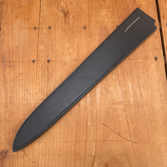 Florentine Kitchen Knives Slicer/Bread Black Leather Sheath