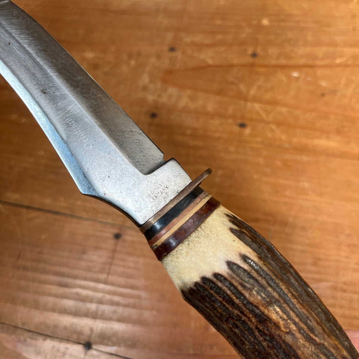 Solingen 5" Fixed Blade Stag Carbon Steel 1950's-70's