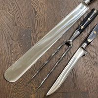 Sabatier Trumpet Ancienne Maison Carving Set Forged Stainless 1950s