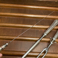 Unmarked 3pc Carving Set Carbon Steel Sterling Handles USA 1890’s-1920’s?