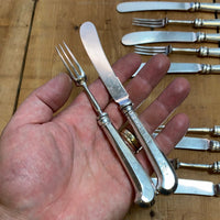 Thomas Bradbury & Sons Sterling Georgian Style Tea Forks & Knives Hallmarked 1926