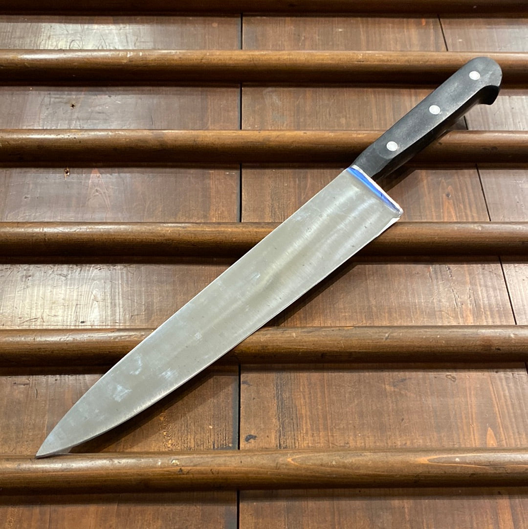 Unmarked Sabatier 10” Chef Knife Carbon Steel 1970s-80s