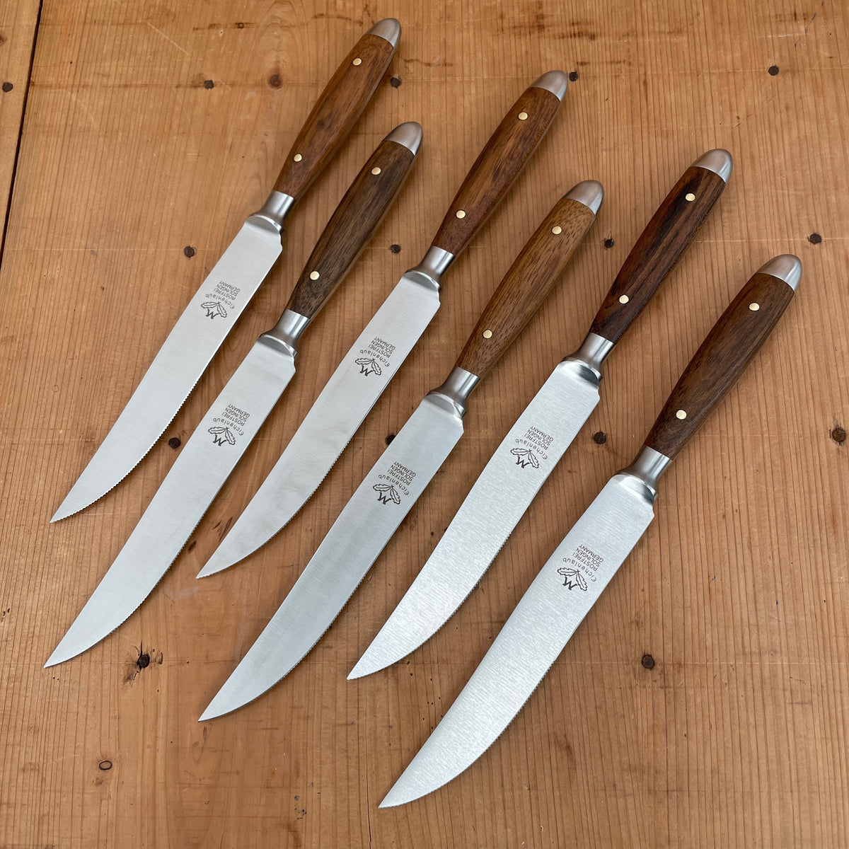 Eichenlaub Forged Tableware - Steak Knife Table Length- Dark Oak Matte - Set of 6