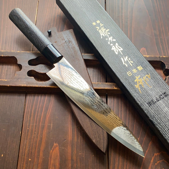 Tojiro 210mm Gyuto Shippu Series Black Damascus VG10 Wa Gyuto W Saya