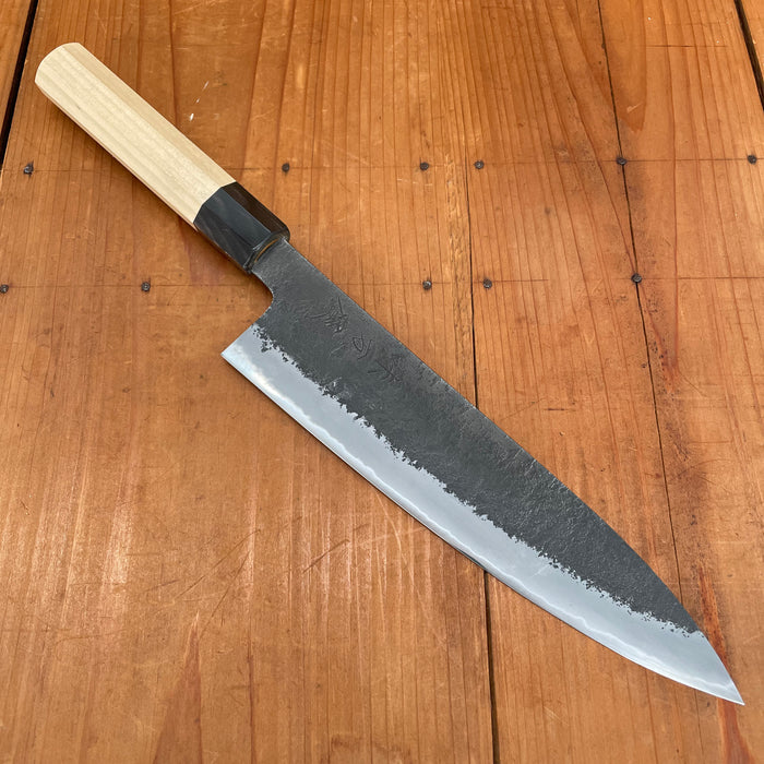 Hitohira Hinode (Hinoura) 210mm Gyuto Shirogami 2 Kurouchi Ho Wood Oct