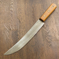 Unmarked 10” Scimitar Carbon Steel Beechwood American 1930’s-60’s
