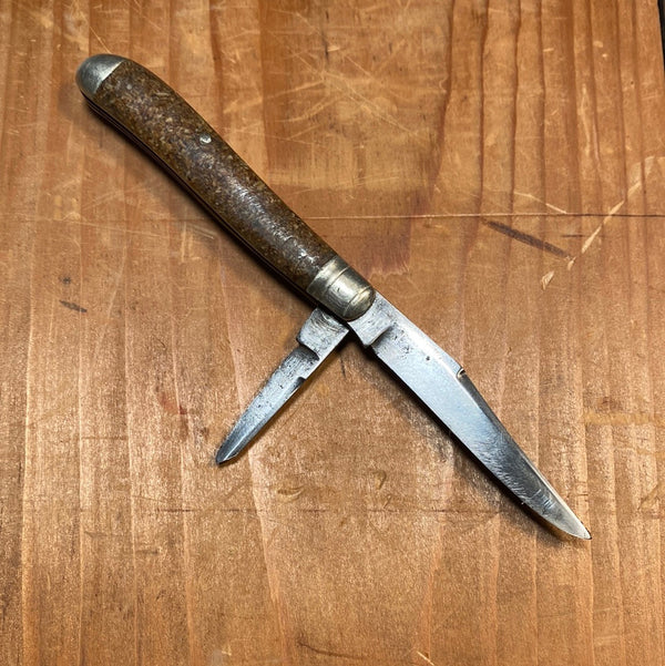 NY Knife Co 2 7/8” Dog Leg Jack Knife Pyralin 1856-1931