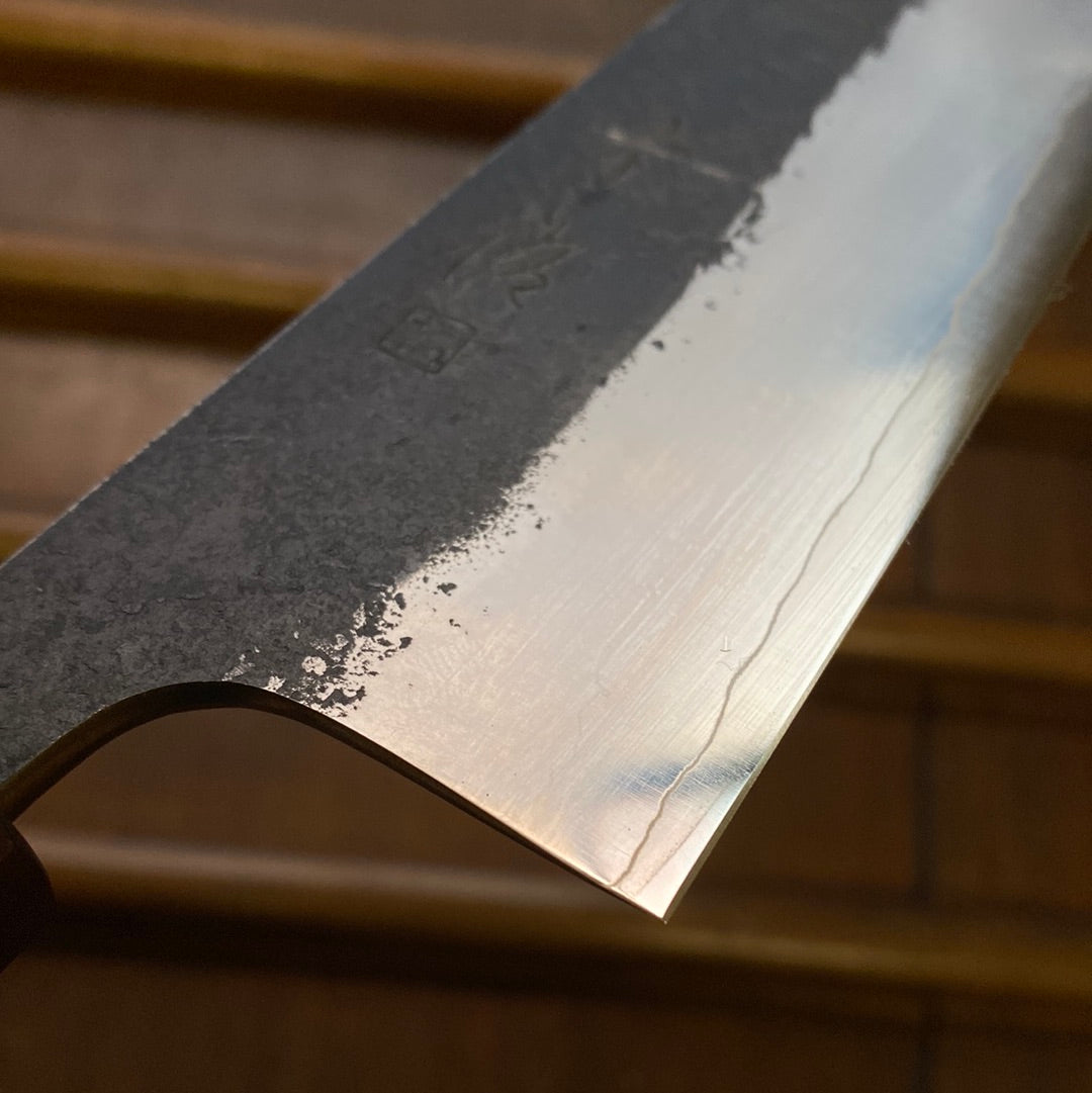 Konosuke Madei Sumiiro 240mm Gyuto SLD Kurouchi Nashiji - by Nihei - Blonde Horn
