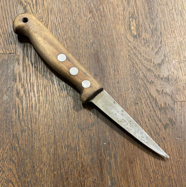 Unmarked German (Henckels?) 3.75” Boning Knife Carbon Steel