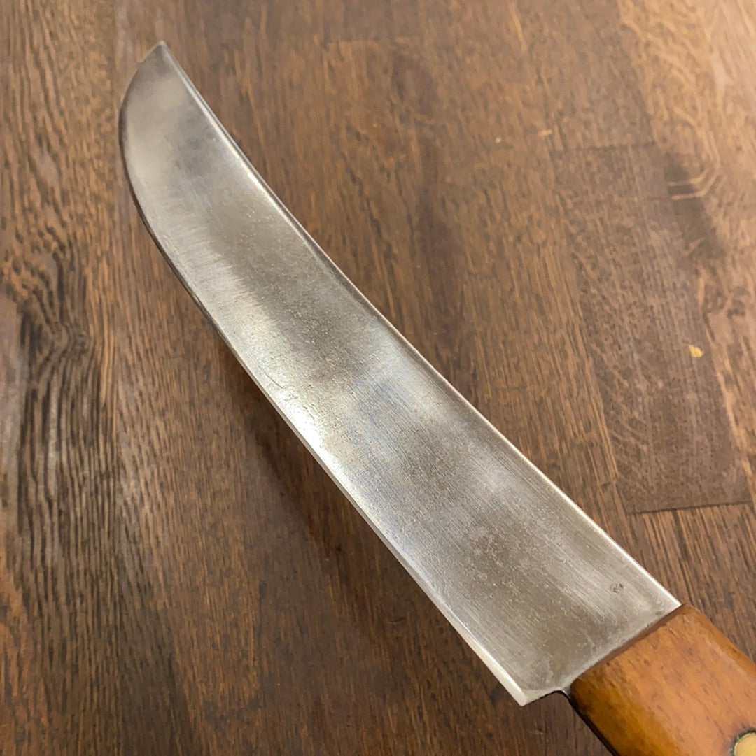 Unmarked 10” Scimitar Carbon Steel Beechwood American 1930’s-60’s
