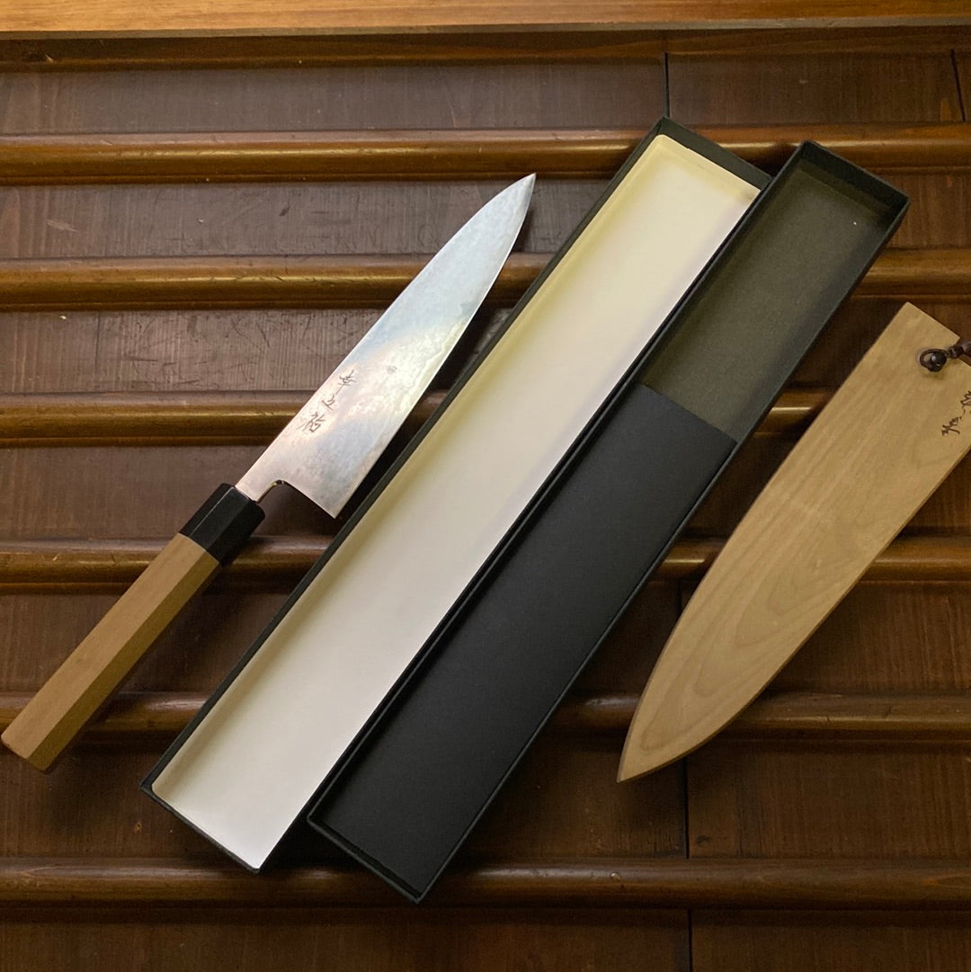 Sakai Konosuke Fujiyama FM 210 Gyuto Shirogami 2 - Ground by Myojin Naohito w saya