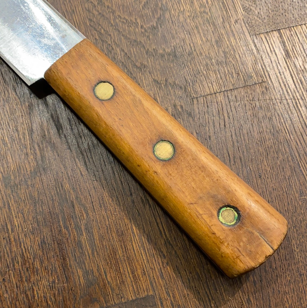 Unmarked 10” Scimitar Carbon Steel Beechwood American 1930’s-60’s
