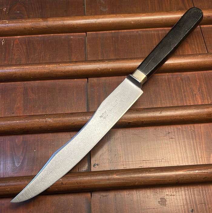 Hugo Koller 7.5" Carving Knife Carbon Steel Ebony from Solingen Germany 1861-1890's(?)