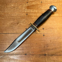Case 5" Fixed Blade Marble's Style Carbon Steel Stacked Leather 1940s