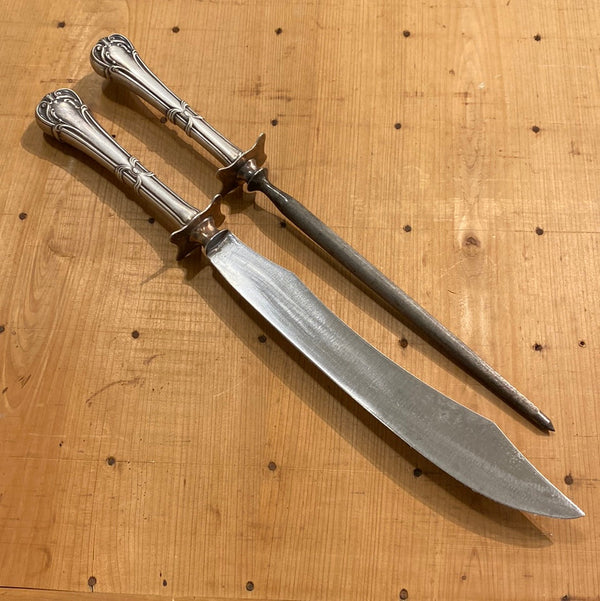 Keen Kutter Carving Knife & Steel Carbon Steel & Silverplate 1920’s?